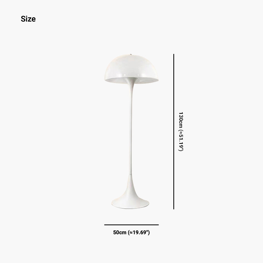 Floor Lamp Modern Simple Acrylic Dome Mushroom, White