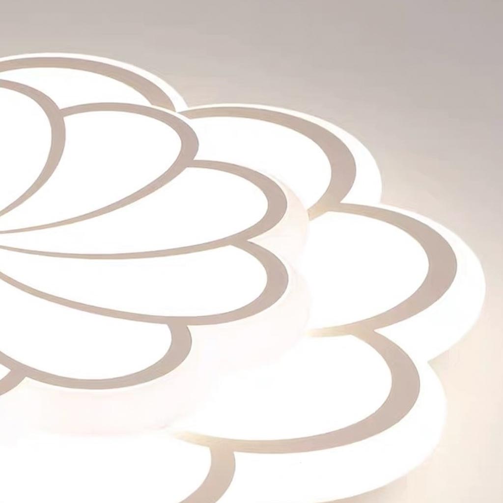 Flush Mount Ceiling Light Decorative Flower, White
