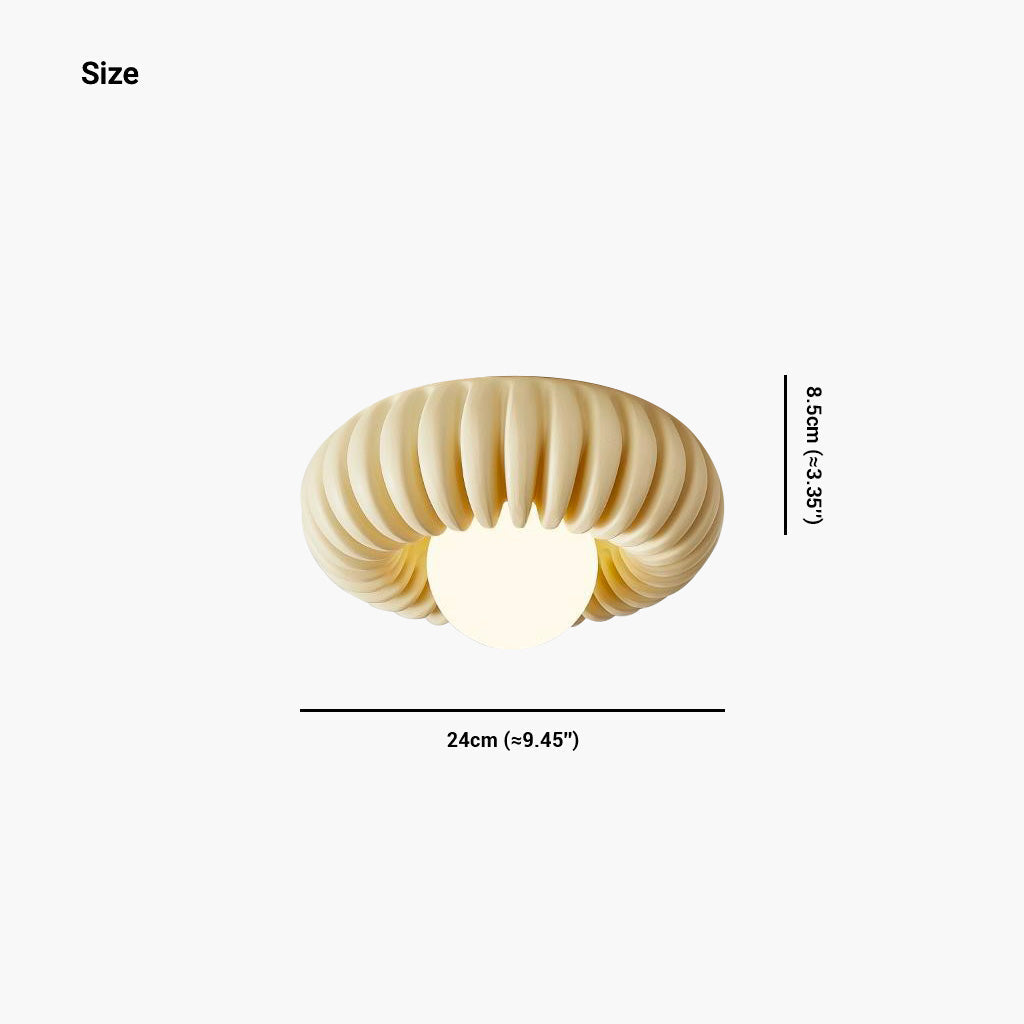 Flush Mount Ceiling Light French Cream Pumpkin Round