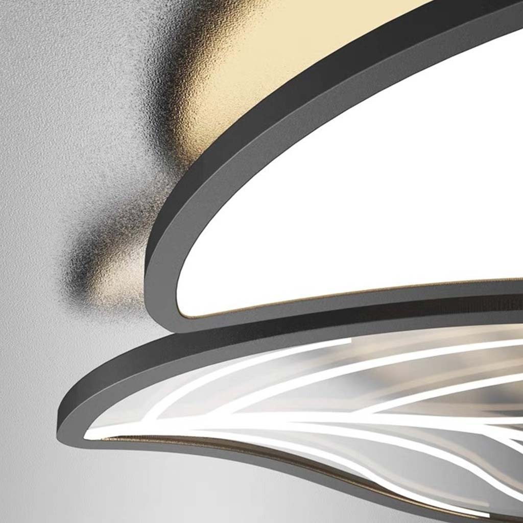 Flush Mount Ceiling Light Unique Leaf LED Dimmable, White/Black