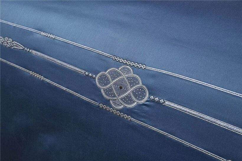 Larkin Duvet Cover Set (Egyptian Cotton) - Nordic Side - bed, bedding, bedroom, duvet