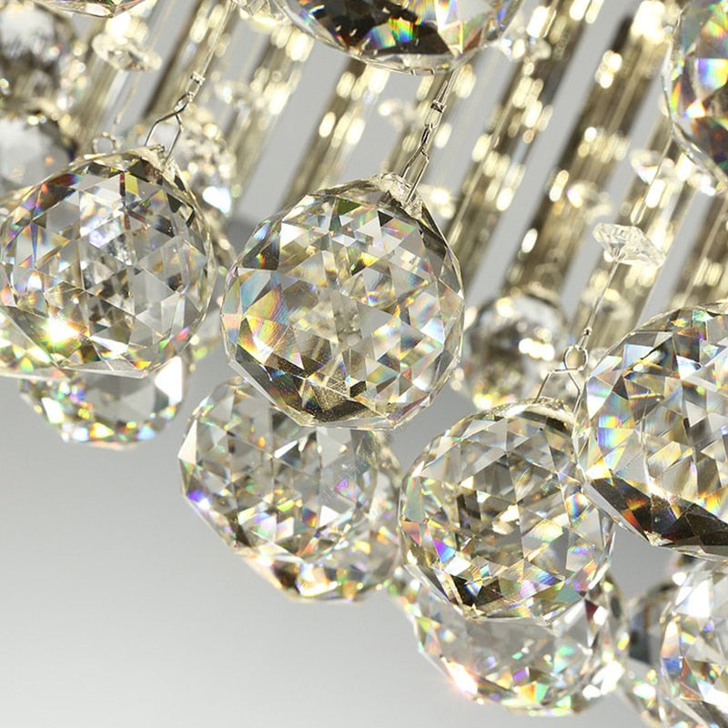 YLK Modern Ceiling Chandelier For Living Room Luxury Black LED Crystal Lamp