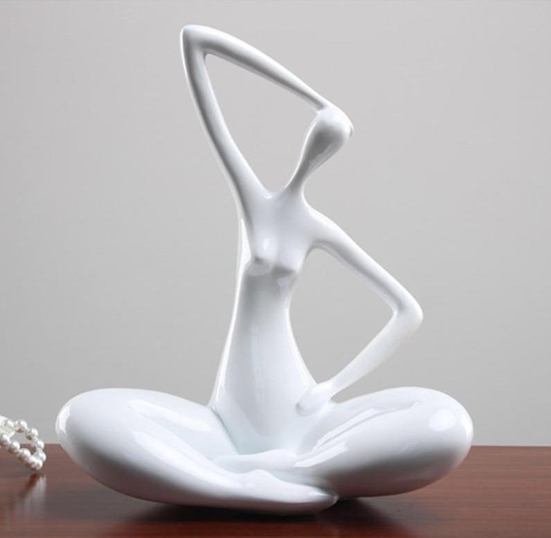 Abstract Artisan-Made Yoga Pose Statue