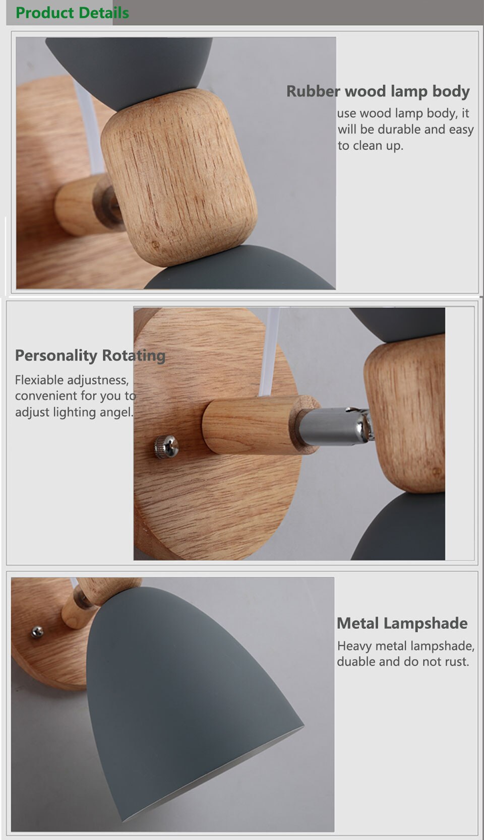 IIS Tulle Wooden Base Nordic Wall Lamp