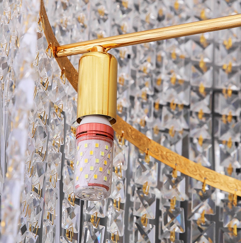 YLK modern crystal chandelier long spiral design luxury home decor