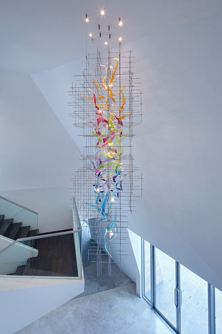 IIS Luxury Colored Glass Modern Big Chandelier