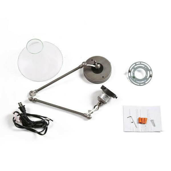 Jacqueline - Adjustable Bent Arm Glass Wall Lamp