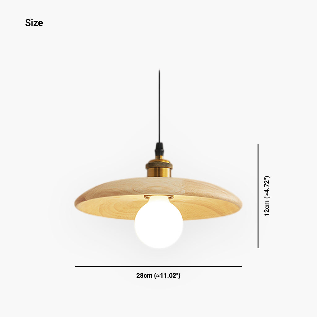 Hanging Pendant Light Japandi for Dining Room, Wood