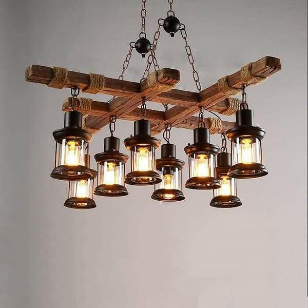 Kalett - Rustic Solid Wood Pendant Light