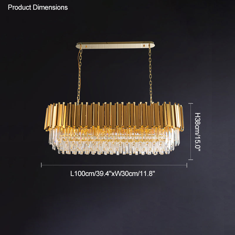 WOMO 2 Tier Gold Crystal Chandelier-WM2185b