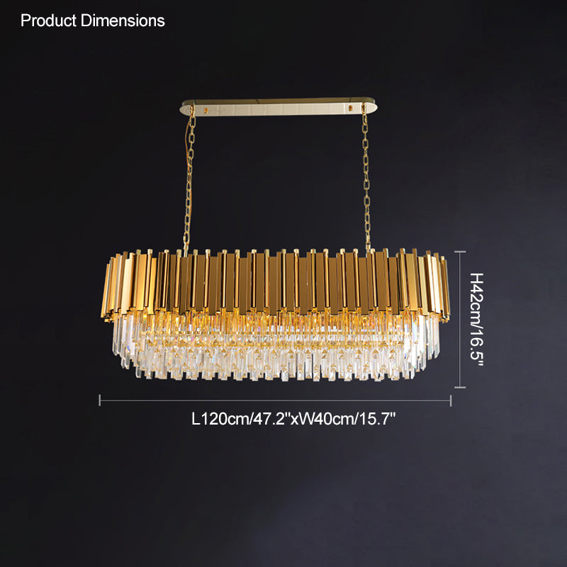 WOMO Linear Gold Crystal Chandelier-WM2185c