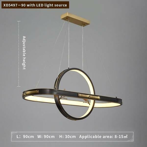 Ava Two-Tier Modern Rounded Metal Chandelier