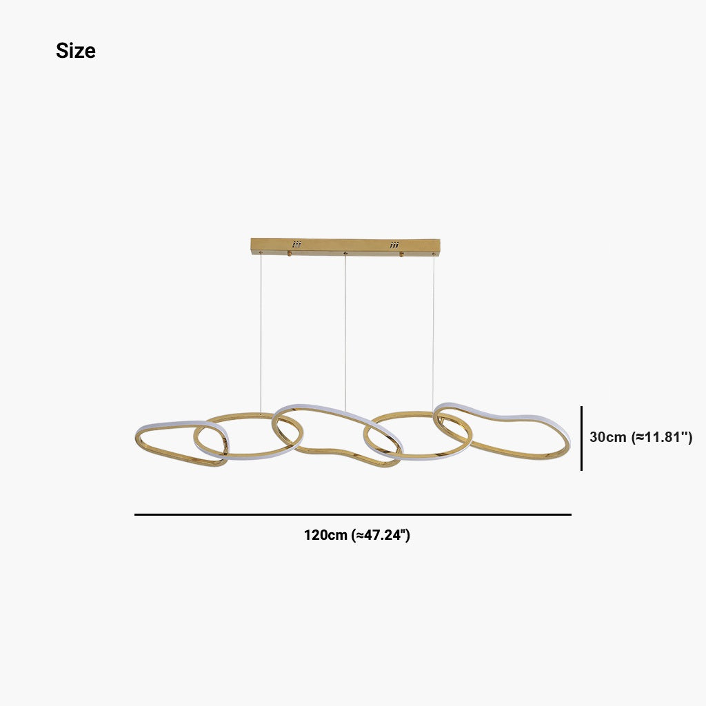 Chandelier LED Hanging Stainless Steel Luxury Oval Circle, Gold