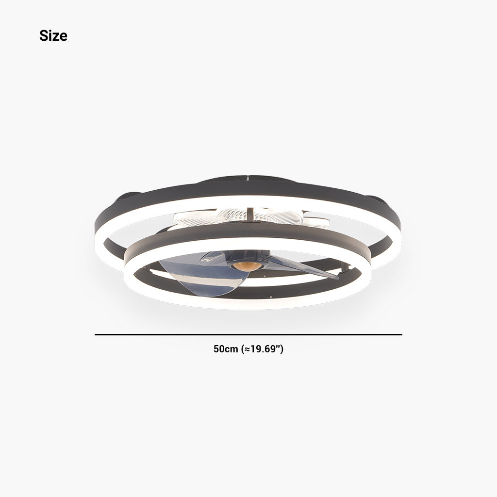 Fandelier Ceiling Fan with Light LED Minimalist Double Ring