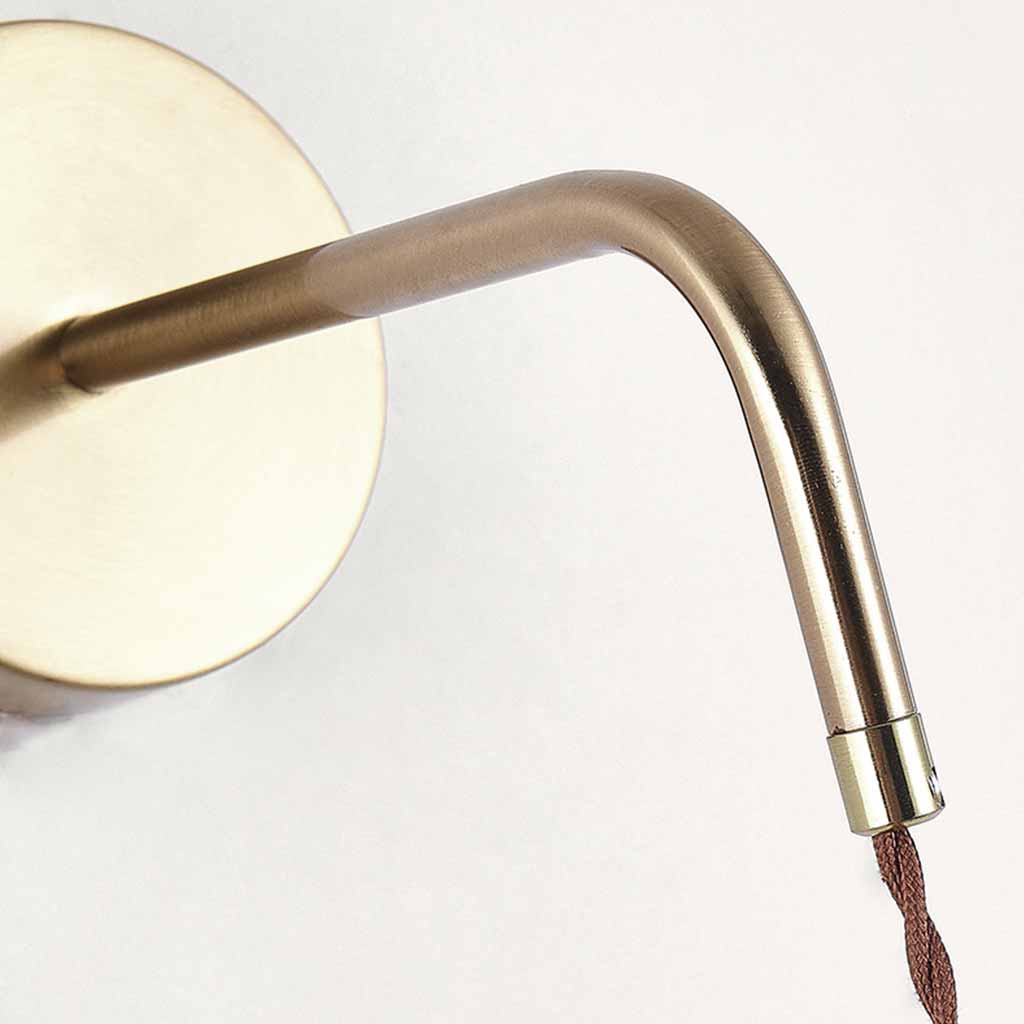 Wall Sconce Light Minimalist Iron Brass, Wood Effect