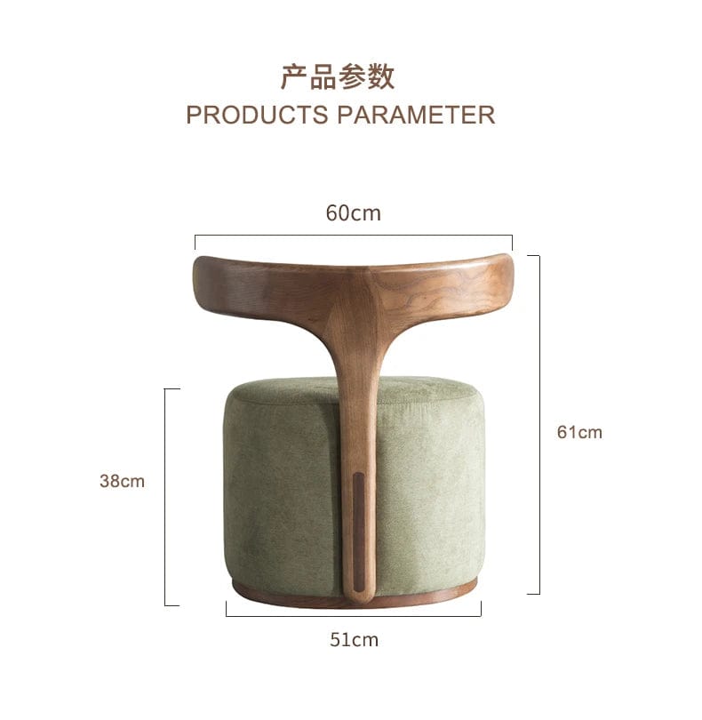 Muri - Nordic Design Solid Wood Backrest Chair/Stool