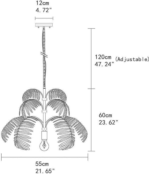 JEUNEU Palm - Antique Bronze Chandelier