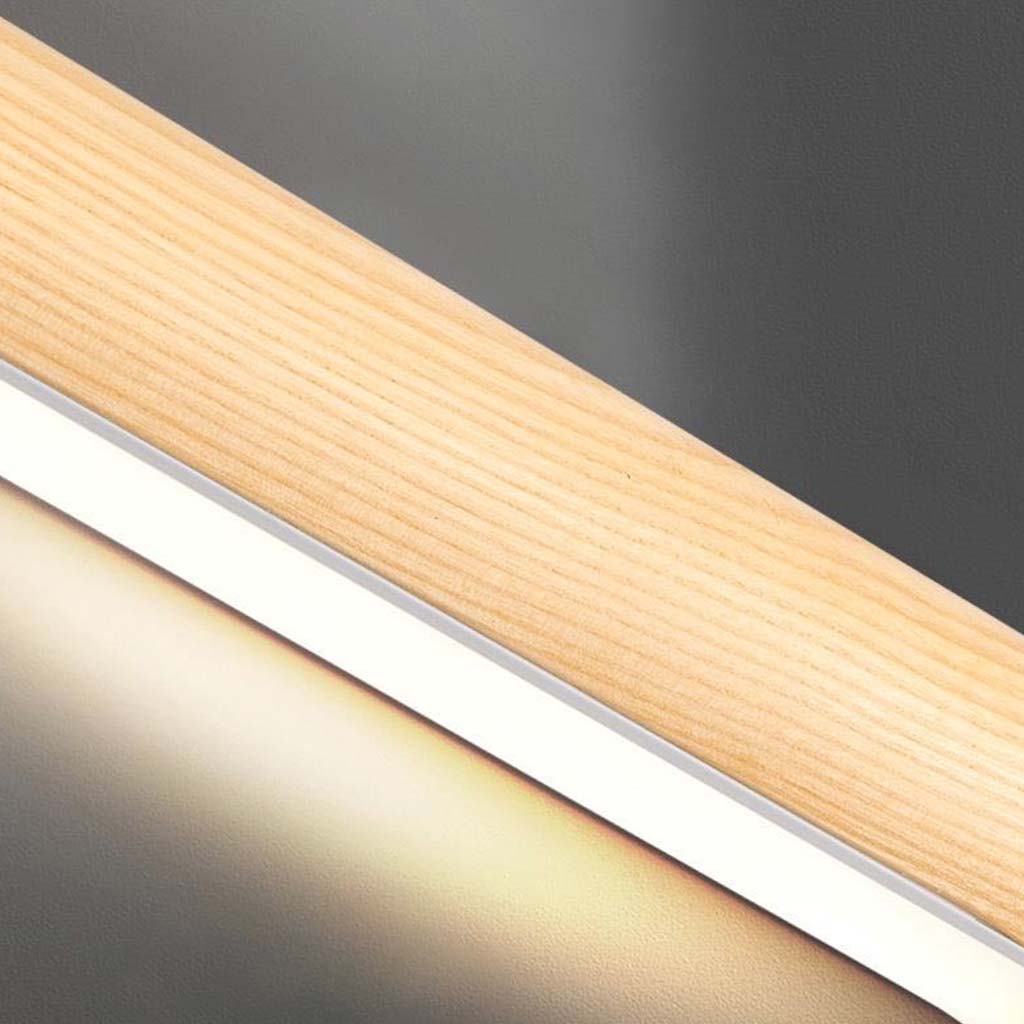 Pendant Light Modern Linear LED Dimmable, Wood & Iron