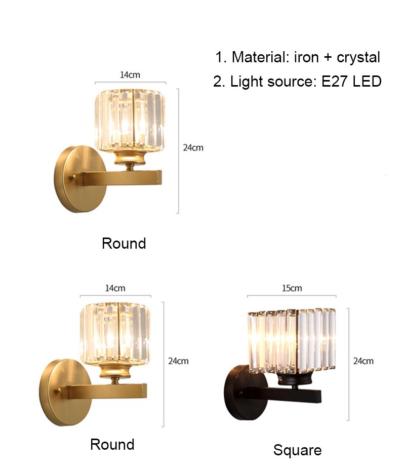 BAN Briony Crystal LED Wall Lamp