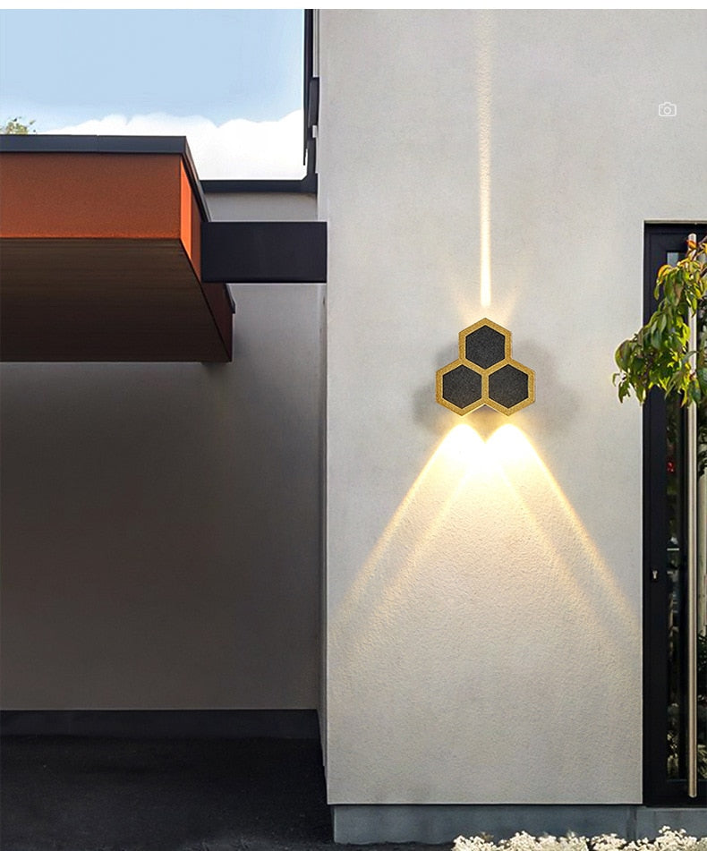 WIN LED Waterproof Hexagonal Outdoor IP65 Wall Light Up And Down Double-headed