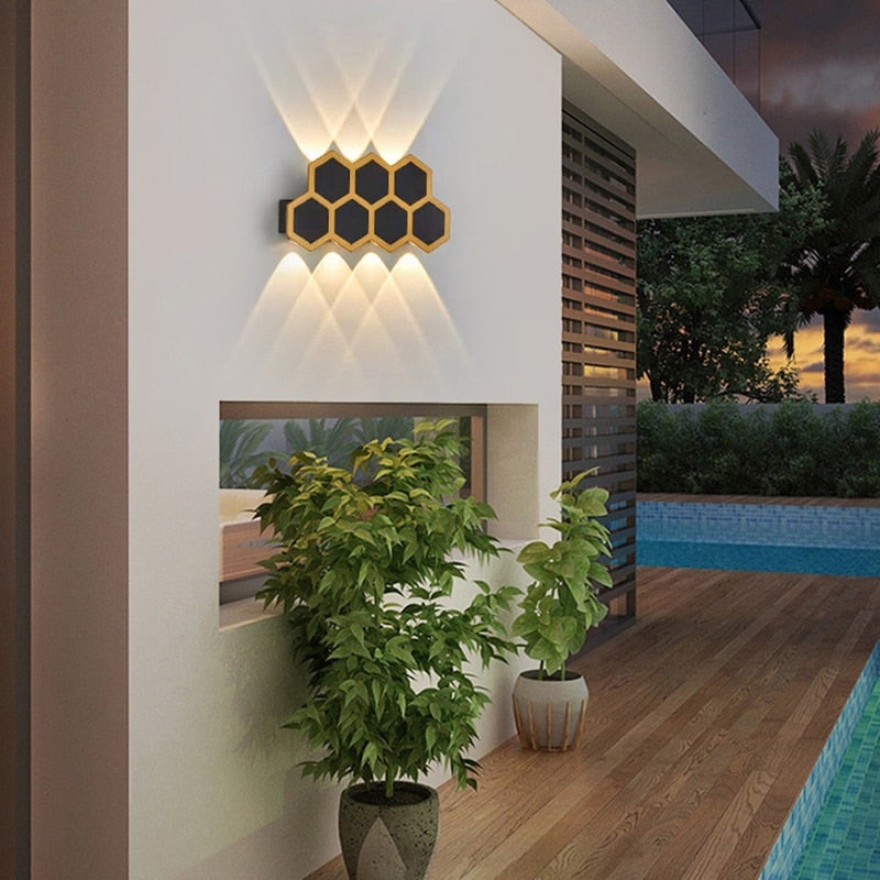 WIN LED Waterproof Hexagonal Outdoor IP65 Wall Light Up And Down Double-headed