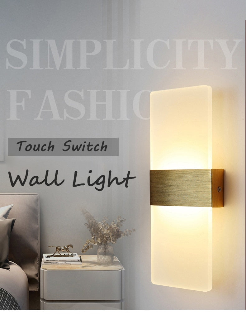 WIN LED Touch Sensor Switch Acrylic Wall Lamp