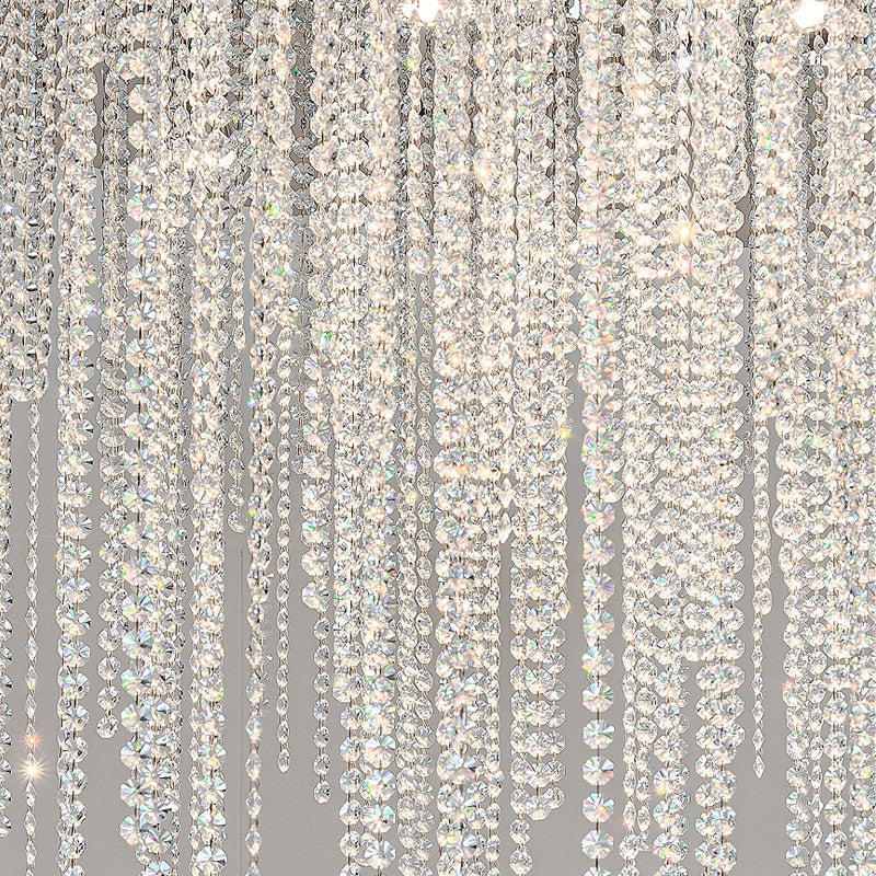 YLK Modern ceiling chandelier for living room round/square gold crystal lamp luxury