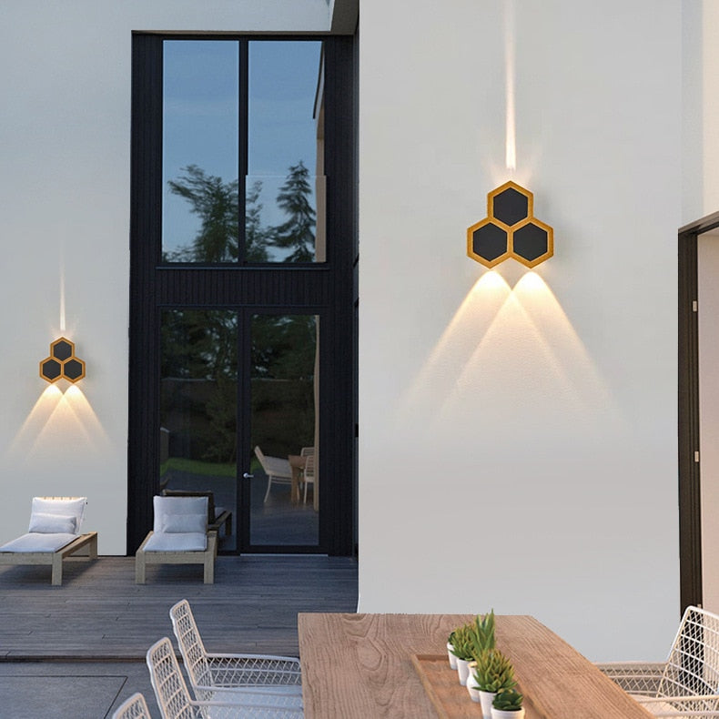 WIN LED Waterproof Hexagonal Outdoor IP65 Wall Light Up And Down Double-headed