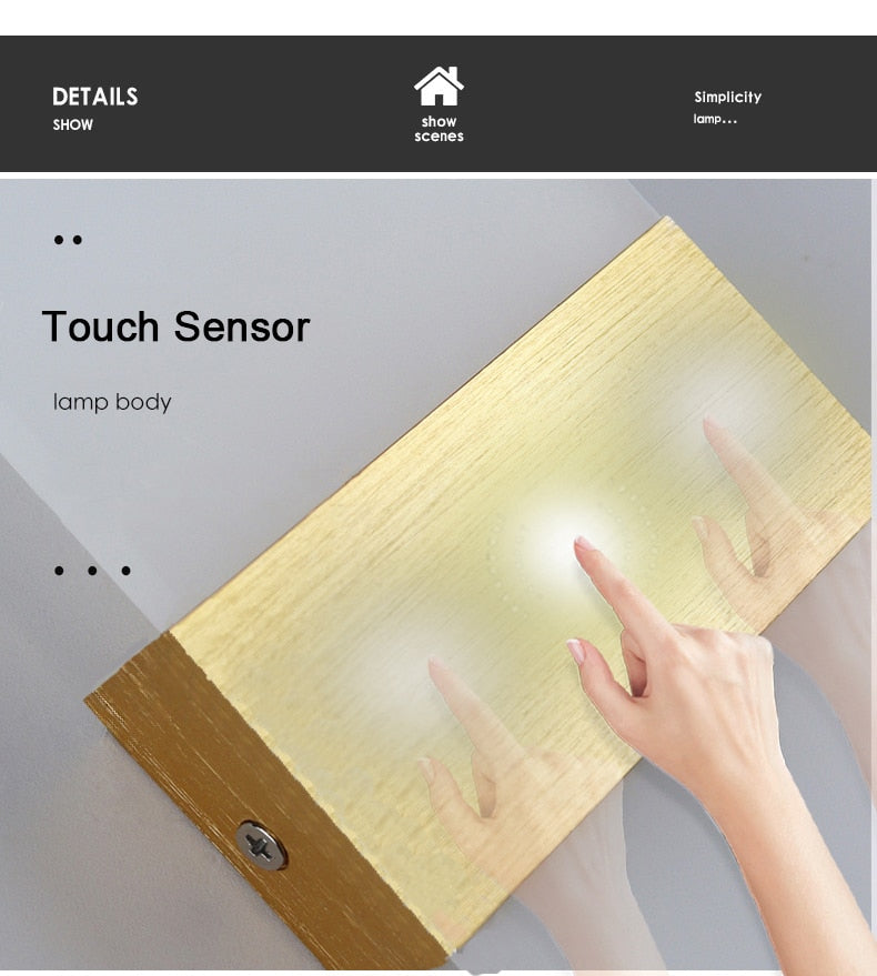 WIN LED Touch Sensor Switch Acrylic Wall Lamp