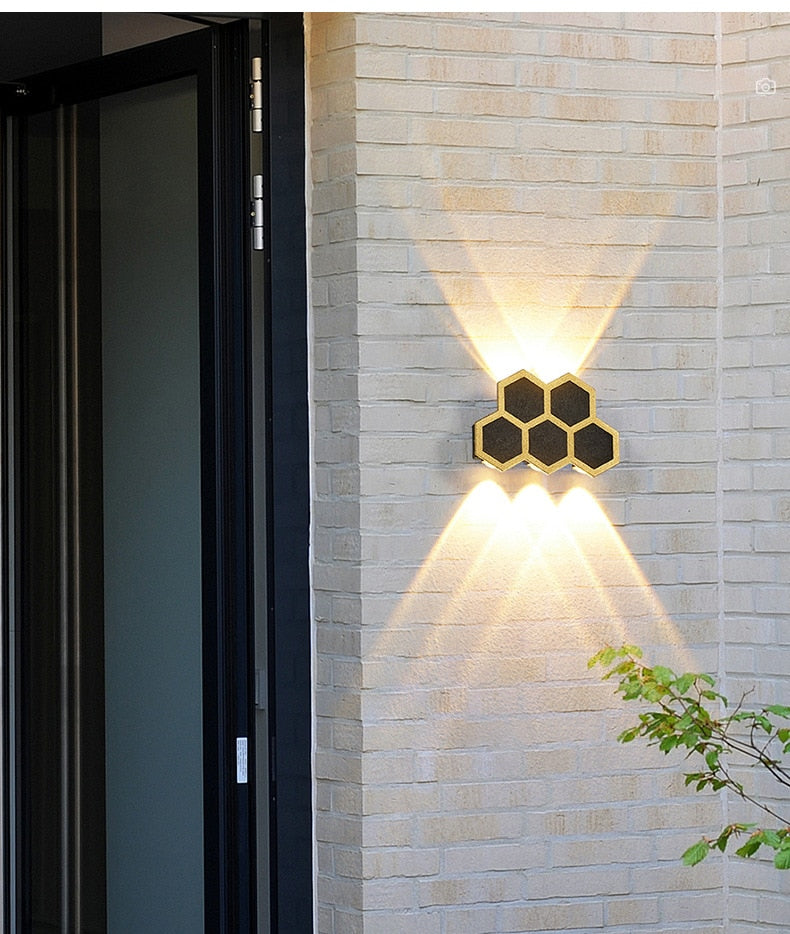 WIN LED Waterproof Hexagonal Outdoor IP65 Wall Light Up And Down Double-headed