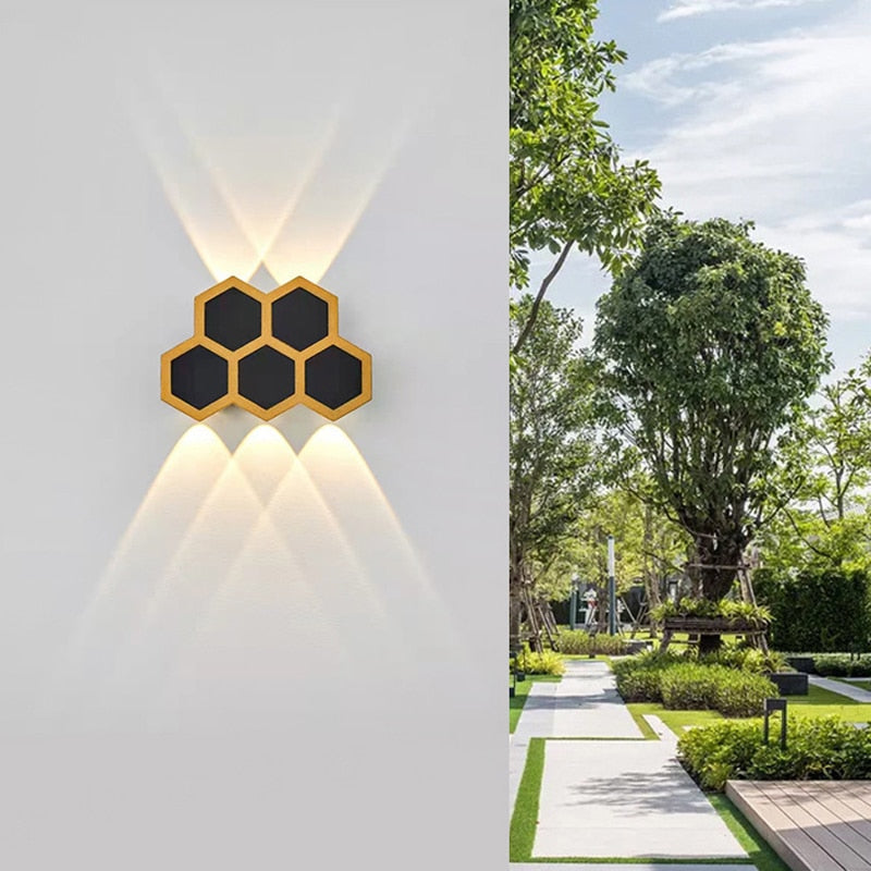 WIN LED Waterproof Hexagonal Outdoor IP65 Wall Light Up And Down Double-headed