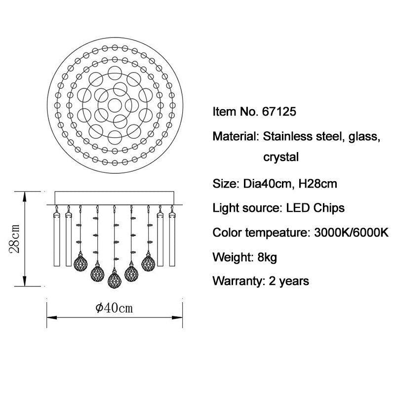 YLK Modern Ceiling Chandelier For Living Room Luxury Black LED Crystal Lamp