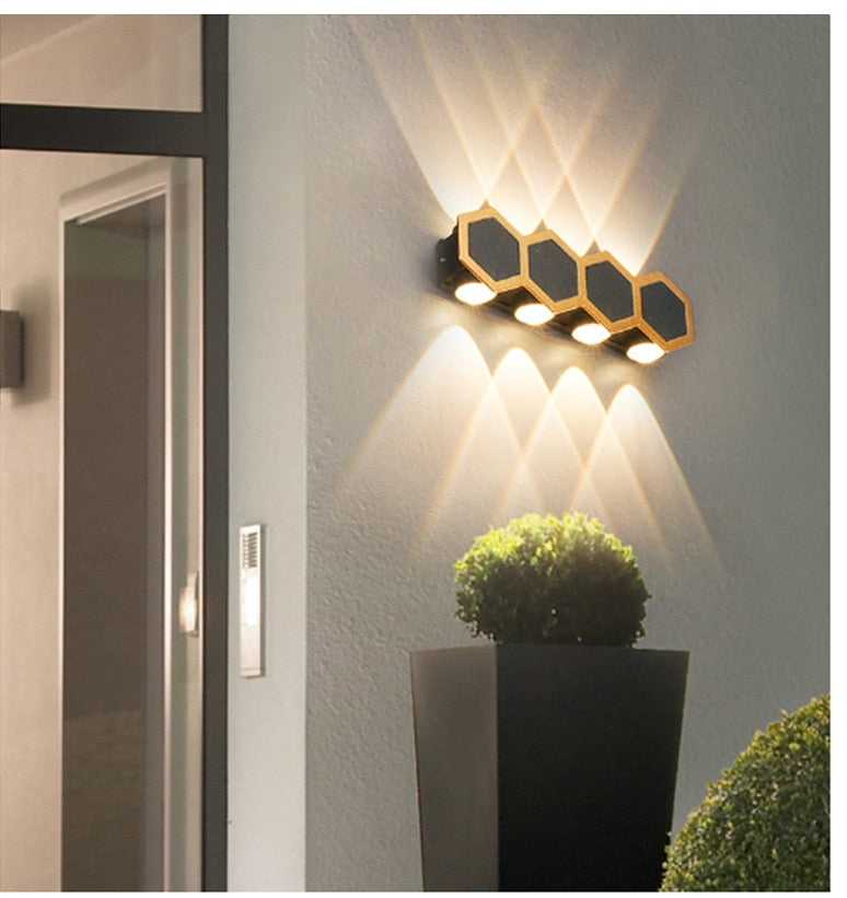 WIN LED Waterproof Hexagonal Outdoor IP65 Wall Light Up And Down Double-headed