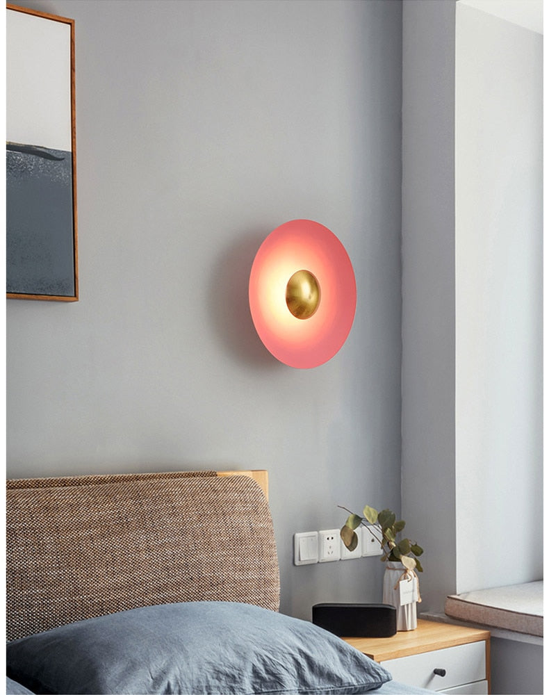 WIN Light luxury living room background round color wall lamp
