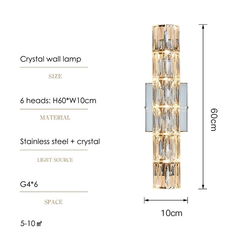 IIS Modern Wall Lamp Interior Lighting Silver Finish G4 Wall Fixture