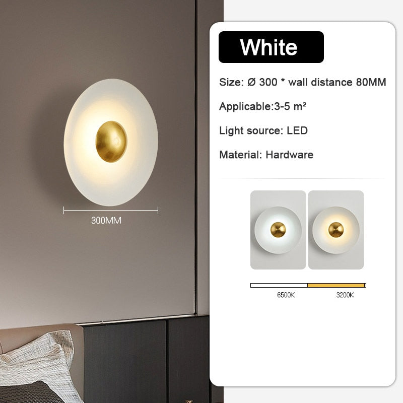 WIN Light luxury living room background round color wall lamp