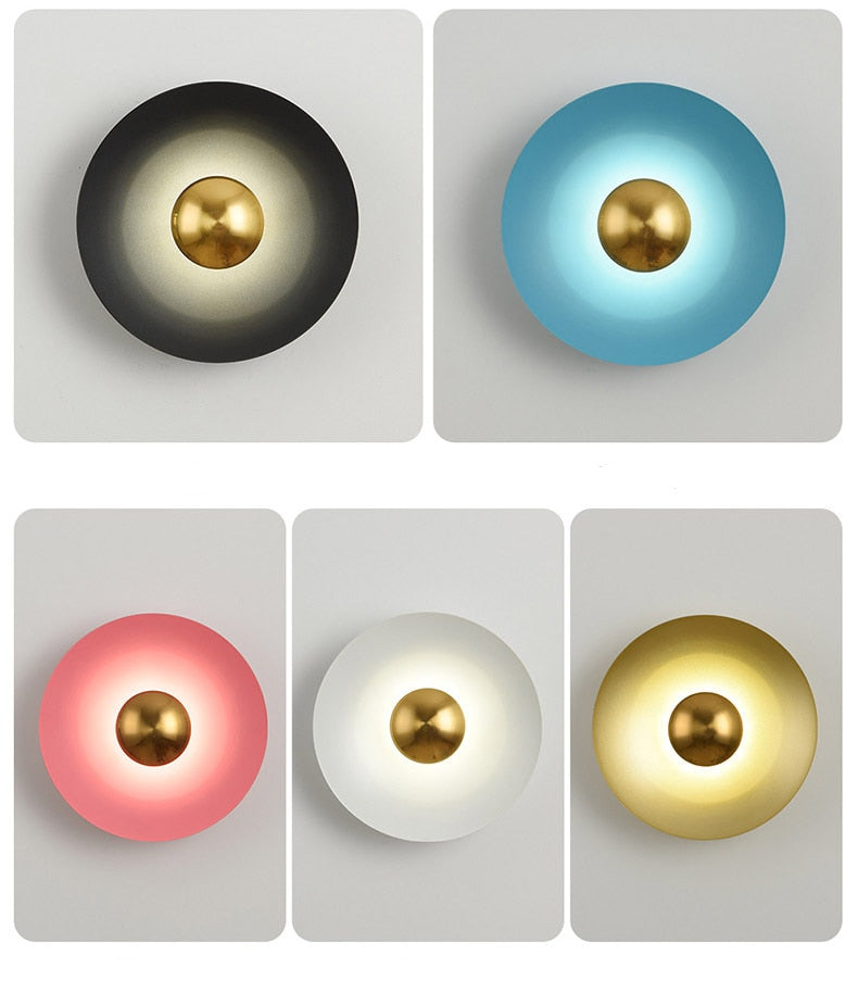 WIN Light luxury living room background round color wall lamp