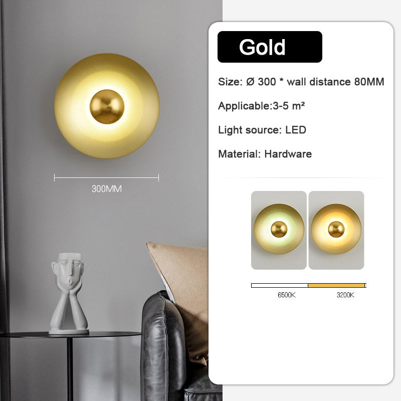 WIN Light luxury living room background round color wall lamp