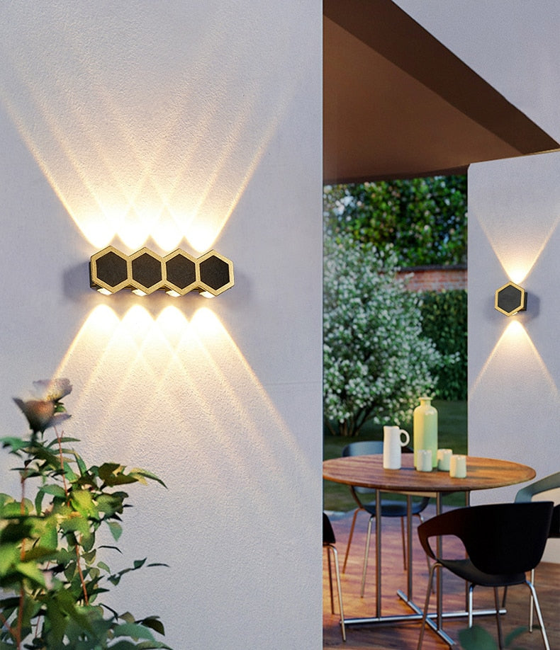 WIN LED Waterproof Hexagonal Outdoor IP65 Wall Light Up And Down Double-headed