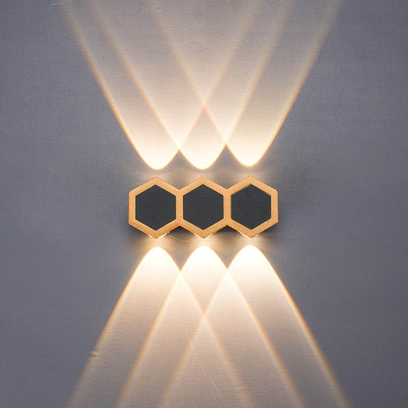 WIN LED Waterproof Hexagonal Outdoor IP65 Wall Light Up And Down Double-headed
