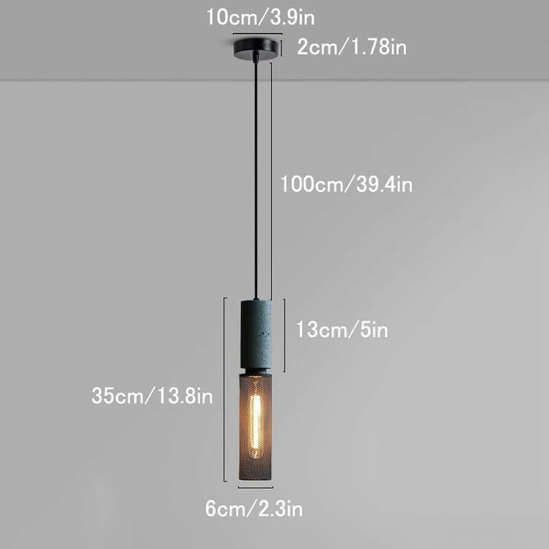 Tedwis - Concrete Minimalist Line Industrial Pendant Light
