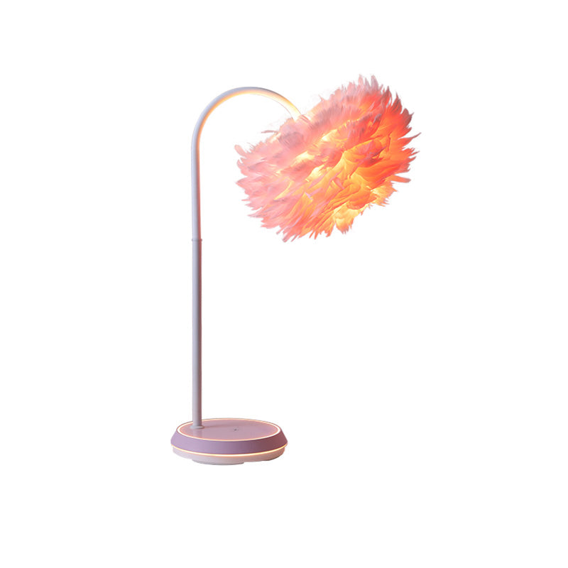 WOMO Dimmable Flexible Feather Night Lamp with Wireless Charger-WM8045