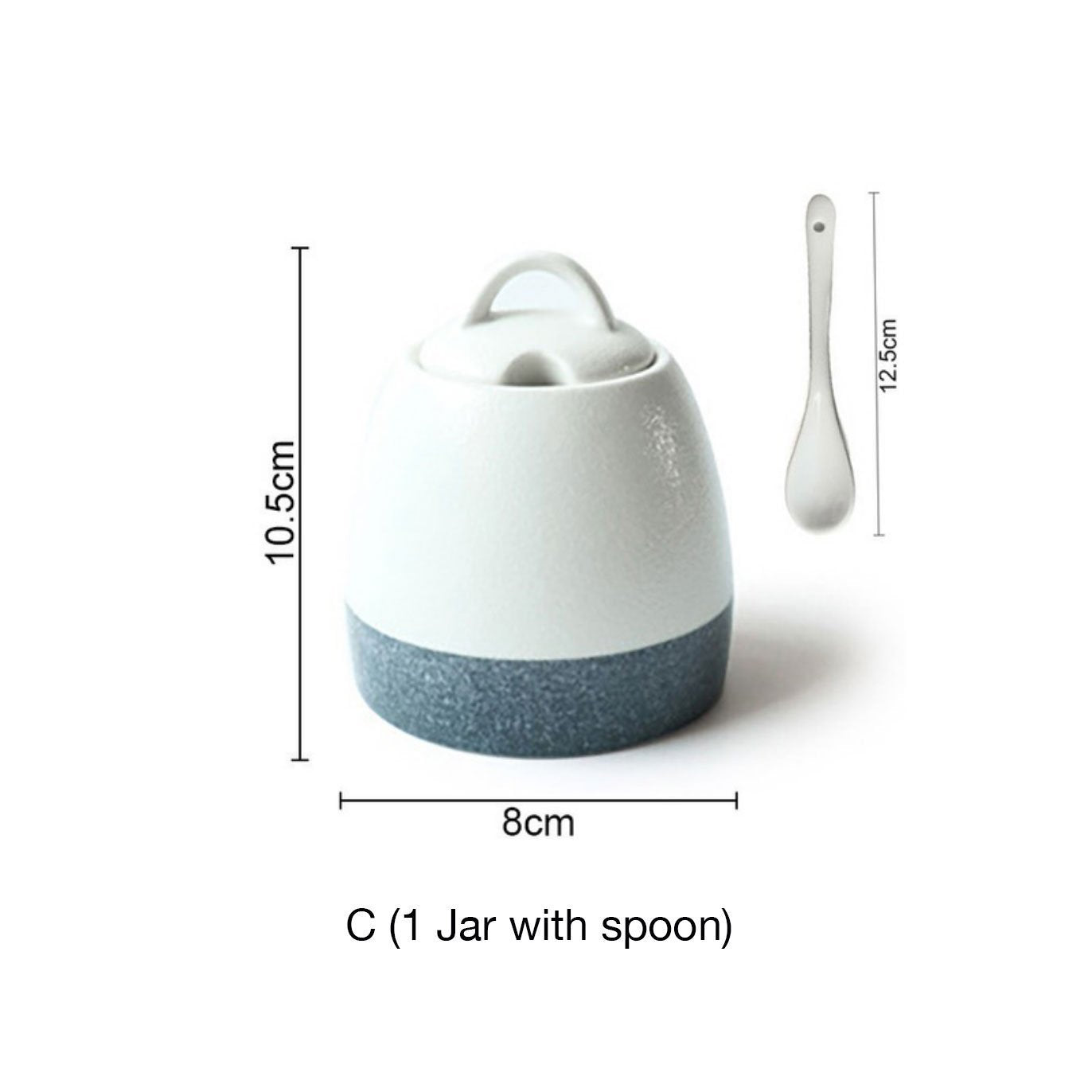 White & Grey Spice Jar - Nordic Side -