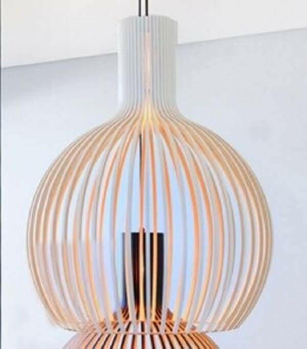 Bee - Wide Wood Birdcage Pendant Light Shade