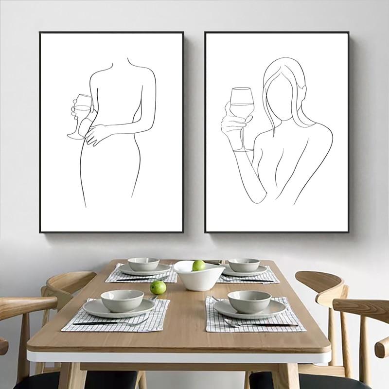 Abstract Wine Woman Canvas Print