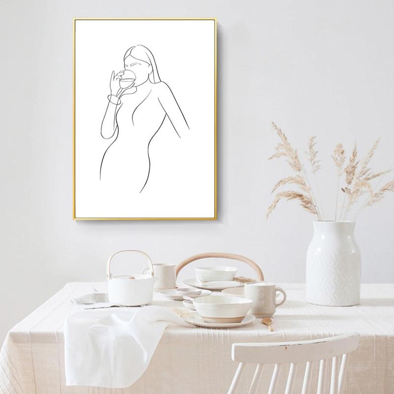 Abstract Wine Woman Canvas Print