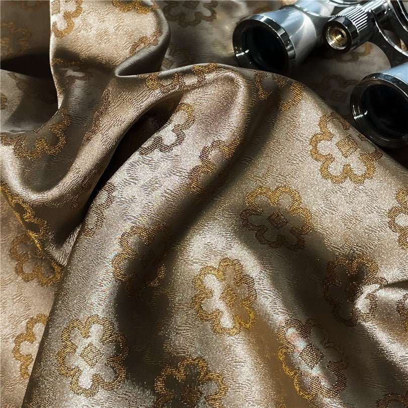 Sophia Gold Cotton Satin Bedding Set