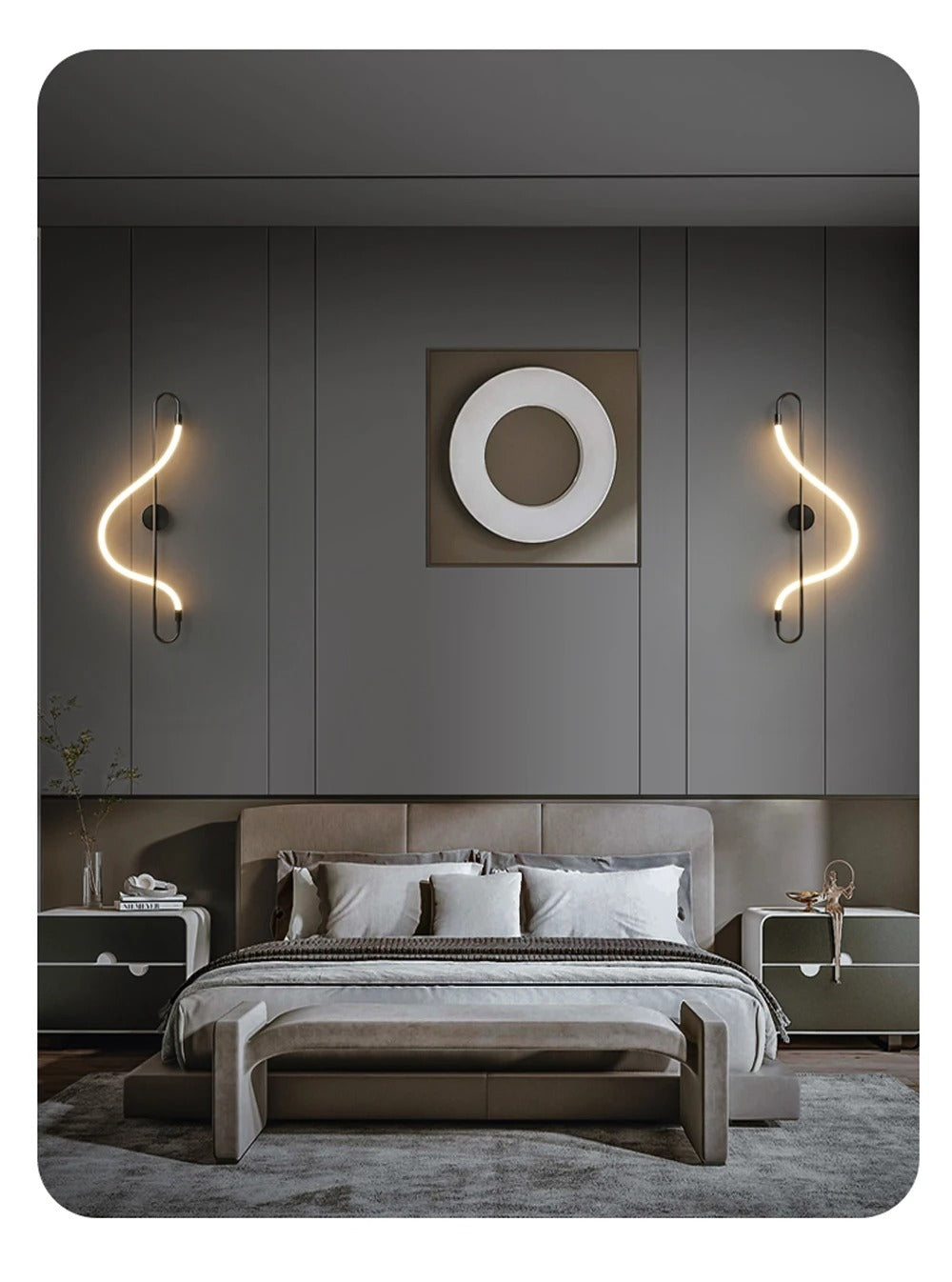 Kolia Wall/Pendant Chandelier LED Dimmable Black White Gold Chrome