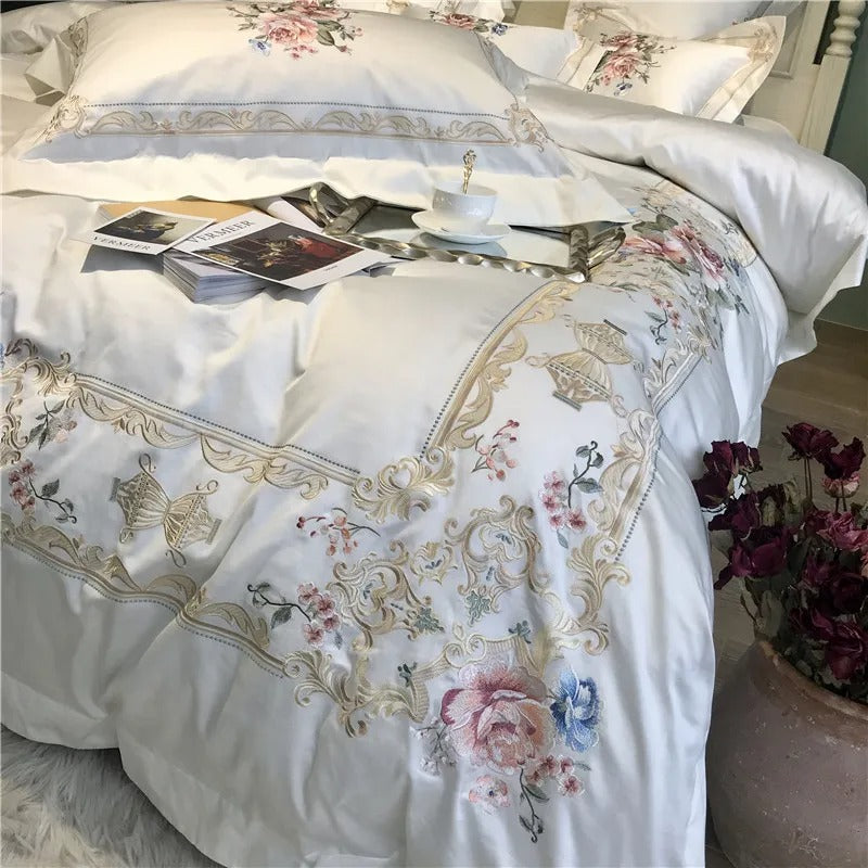 Destiny Blossom Embroidered Bedding Set