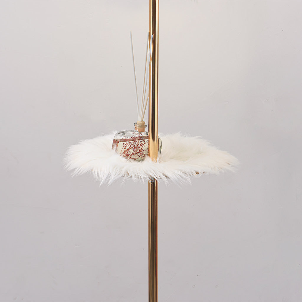 Ostrich Feather Floor Lamp with Table Tray, Nordic, 3 Colors
